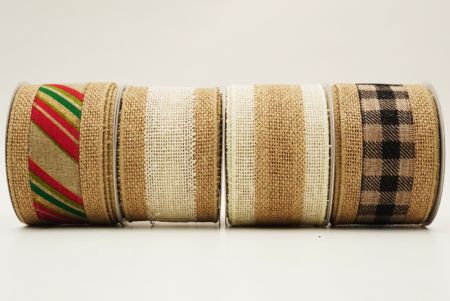 粗仿麻布&經典圖案組合系列緞帶 - 粗仿麻布&經典圖案組合系列緞帶